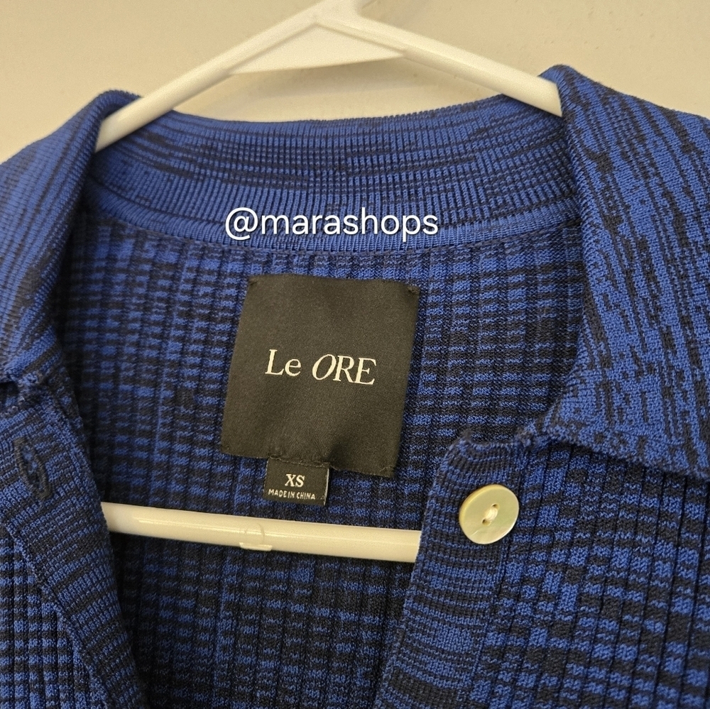 Le Ore Rimini Collared Cardigan Blue - Picture 5 of 7